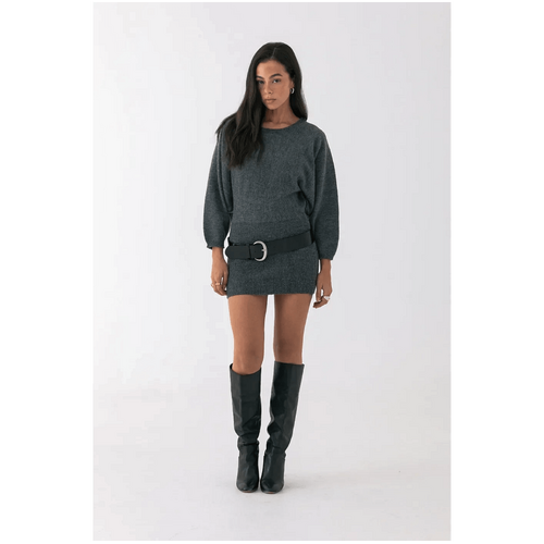 Style Addict Knit Mini Dress - Charcoal