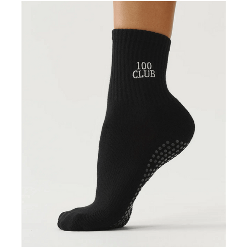 MoveActive Crew Grip Socks - 100 Club Black &amp; Silver