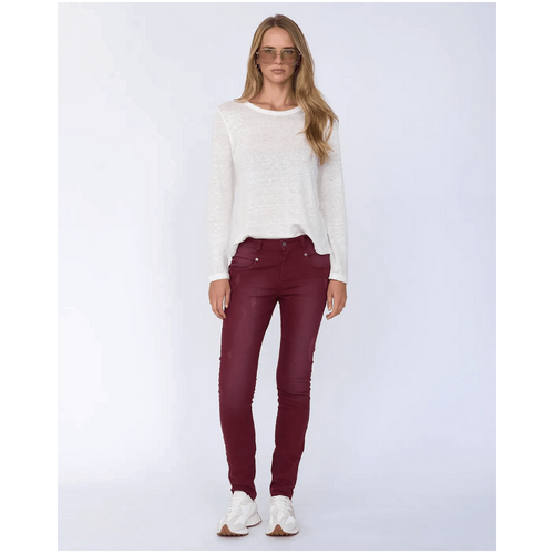 Amelius Noelle Distressed Skinny Jean - Burgundy
