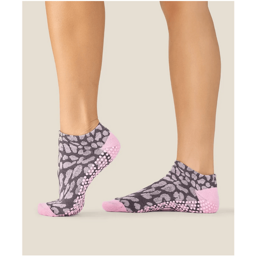 MoveActive Low Rise Grip Socks - Cheetah Pink