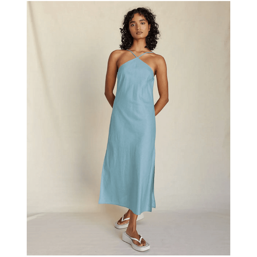 Amelius Krisha Linen Halter Midi Dress - Duckegg