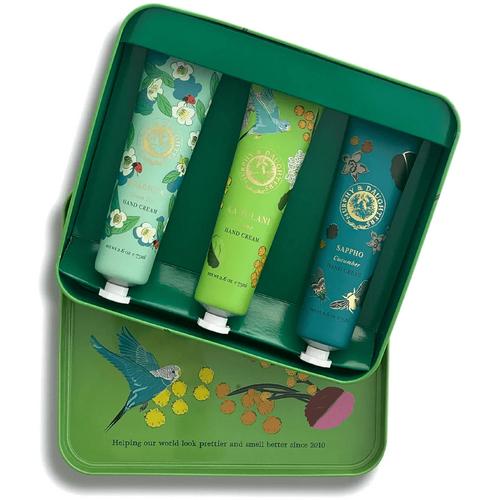 Murphy And Daughters Gift Set of 3 full size hand creams in a Luxe Tin- Lime Design