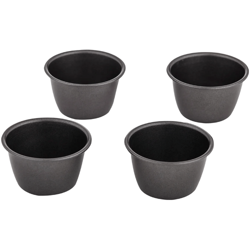 MasterPro Non-Stick Individual Pudding Mould 4pcs Set Black