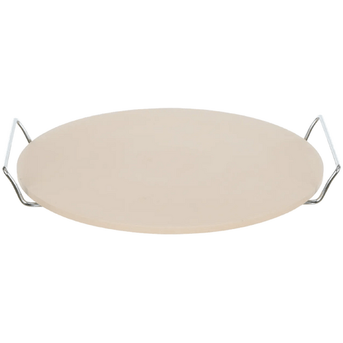 MasterPro 33cm Pizza Stone with Reversible Rack Natural &amp; Silver