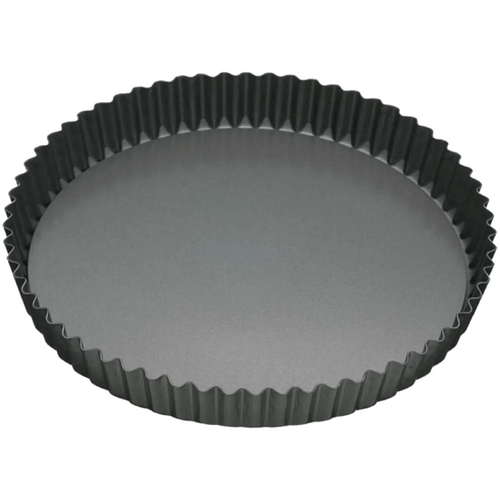 MasterPro Non-Stick Loose Base Round Flan/Quiche Tin Black