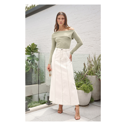 One Shoulder Knit top with Folded Split Neckline (SKN851)