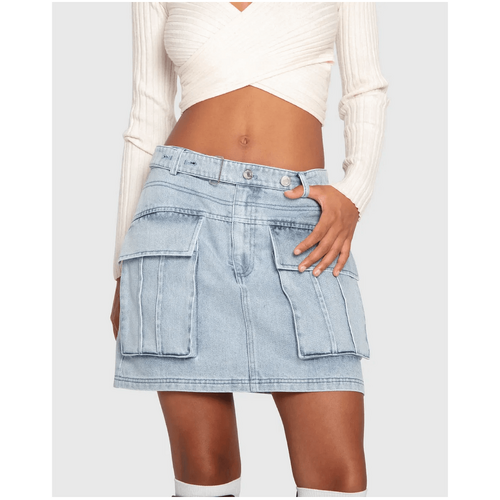 belle &amp; bloom Dance in the Flames Skirt - Stonewash