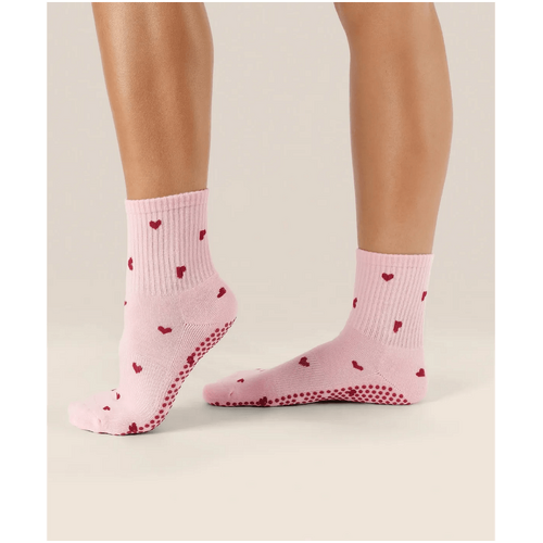 MoveActive Crew Grip Socks - Love Me Pink