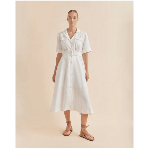 Amelius Cadence Linen Dress - White