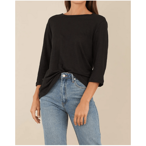 Amelius Bronte Linen Jersey Top - Black