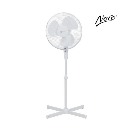 Nero White Pedestal Fan 40cm