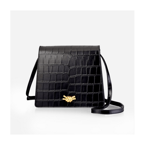 Nikki Williams Mione Knot - Embossed Croc Black