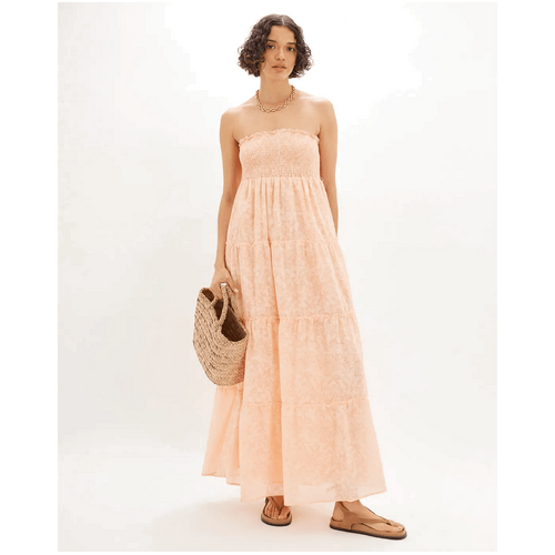 Amelius Diane Batik Print Maxi Dress - Peach