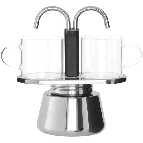 Leaf &amp; Bean Mini Stovetop Espresso Maker 2 Cups Multi Coloured