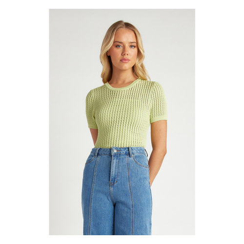 Crochet Knit Top with Slip Cami (SKN872)