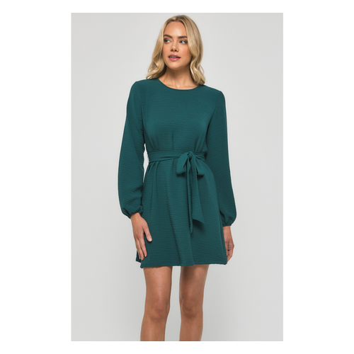 Round Neckline Long Sleeve Shift Dress (SDR547B)