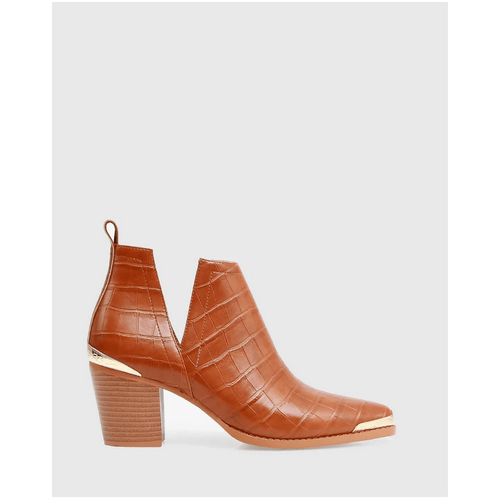 belle &amp; bloom Austin Croc Embossed Ankle Boot