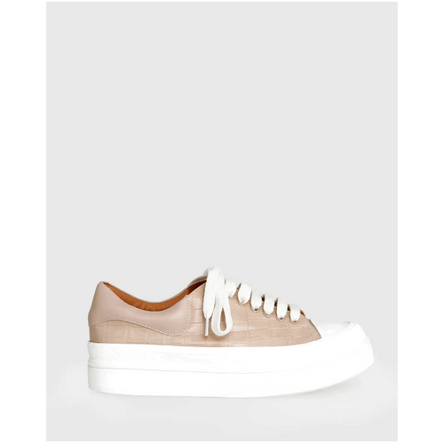 belle &amp; bloom Just A Dream Croc Leather Sneaker - Cushioned Footbed