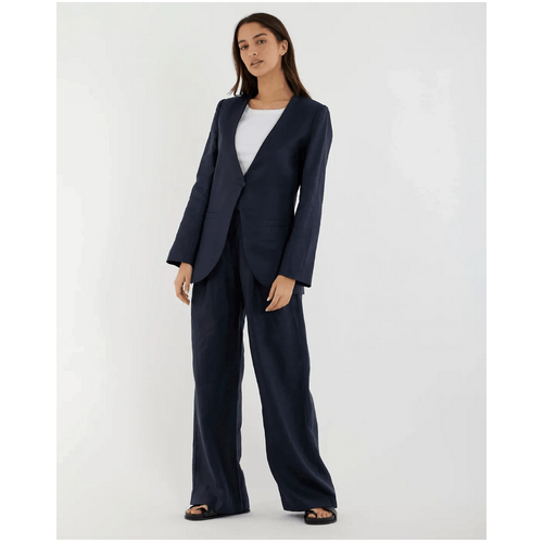 Amelius Mia Collarless Blazer - Navy