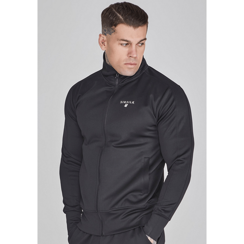 Black Essentials Poly Track Top