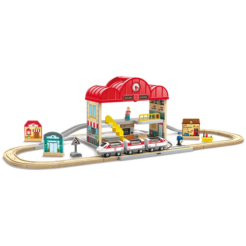 Hape Portable Train Station Set