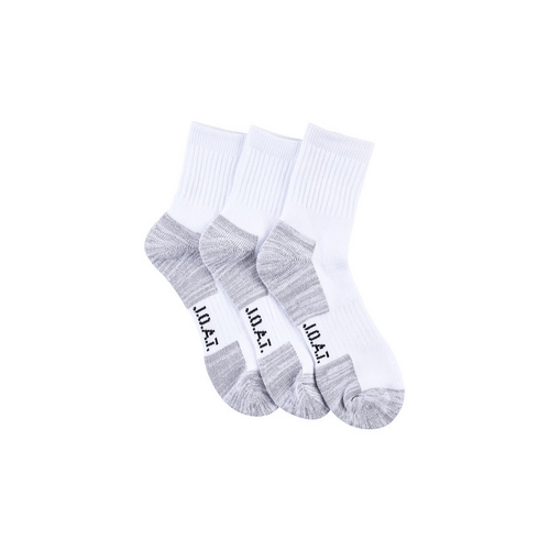 Men&#39;s Cotton Half Crew Action Socks - 3 Pack- White  