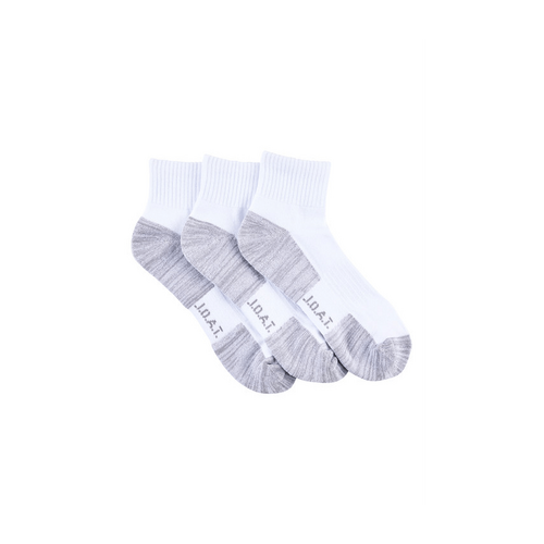 Men&#39;s Cotton Quarter Crew Action Socks with Arch Support - 3 Pack - Green