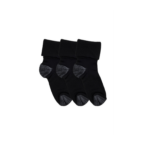 Women&#39;s Tough Bamboo Up and Down Socks - 3 Pack- Black