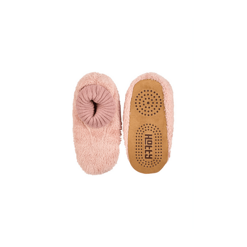 Womens Hotty Teddy Faux Fur Slipper Booties- Pink