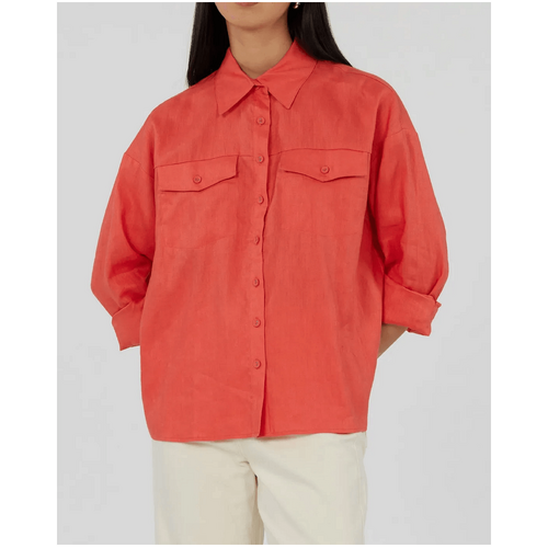 Amelius Byron Linen Overshirt - Poppy
