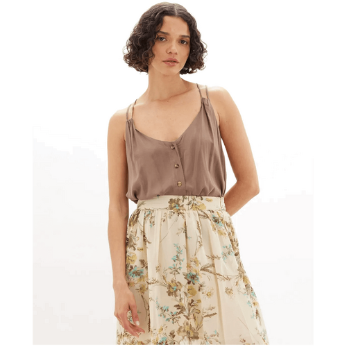 Amelius Amira Buttoned Tank Top - Khaki