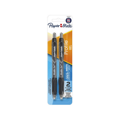 Paper Mate Profile Gel 0.7 Blk Pk2 B