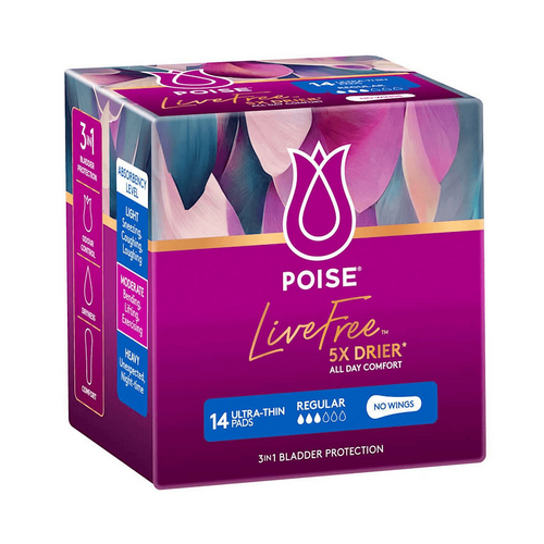 Poise Pad Adultcare Poise Livefree Regular 14 Pack