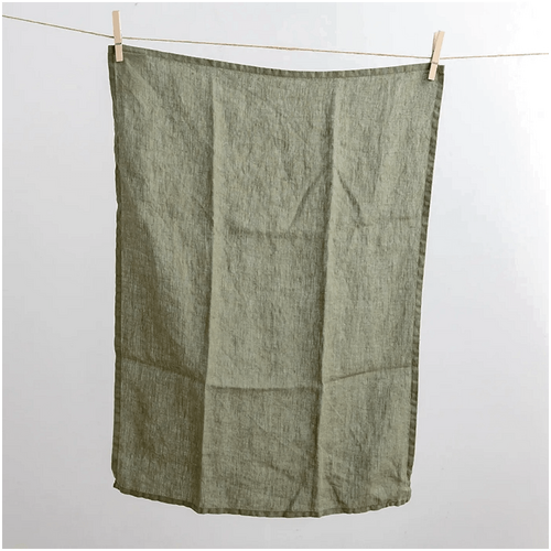 Poia Linen Tea Towel Sage