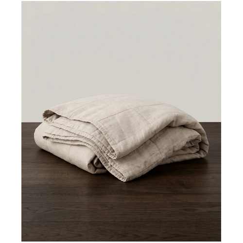 Poia Linen Quilt Cover Natural