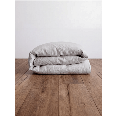 Poia Linen Duvet Cover Light Grey