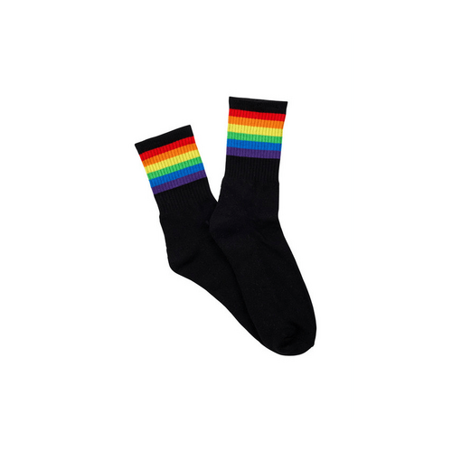 Mens Cotton Half Crew Sport Socks Black- Pride