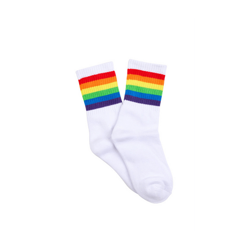 Mens Cotton Half Crew Sport Socks White- Pride