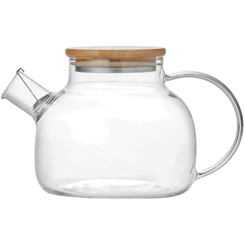 Leaf &amp; Bean Glass Teapot with Filter 1l Clear