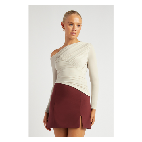 Ruched Line Detail Dressy Jersey Top (WTO574B)