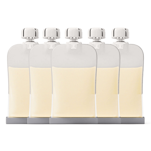Reusable Silicone Breast Milk &amp; Food Pouches 5pk 180ml