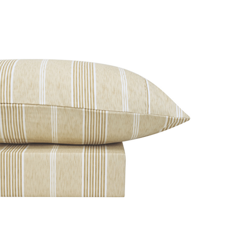 Affiniti Living Thermal Flannel Printed Sheet Set Hamptons Stripe - Oatmeal - Odyssey