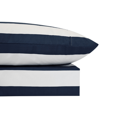 Affiniti Living Thermal Flannel Printed Sheet Sets Avoca Stripe - Navy - Odyssey