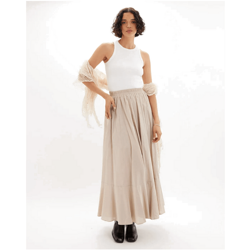 Amelius Lavinia Panelled Maxi Skirt - Sand