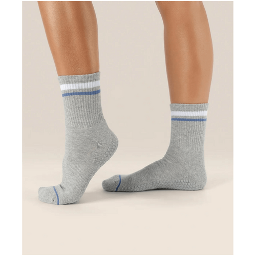 MoveActive Crew Grip Socks - Varsity Stripe Marle