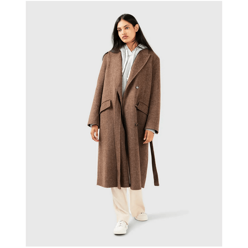belle &amp; bloom Right There Side Tie Coat - Walnut