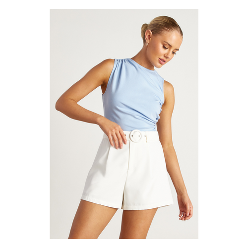Ruched Detail Sleeveless Jersey Top (STO681B)