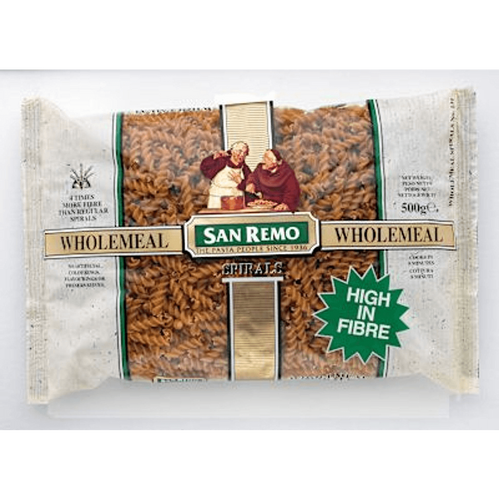San Remo Dry Pasta #131 Wholemeal Spirals 500g