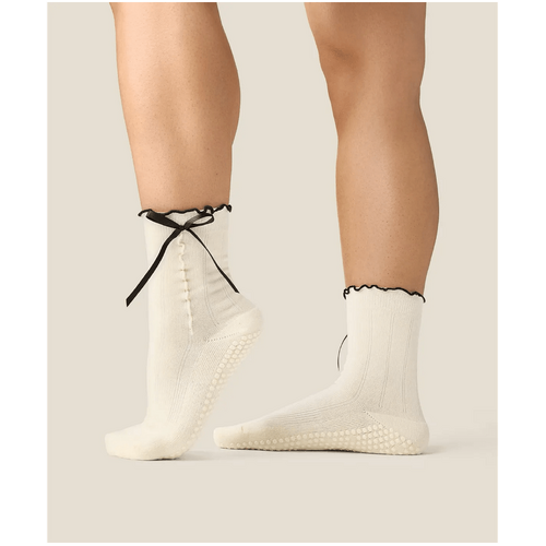 MoveActive Crew Grip Socks - Sweet Bow Ivory