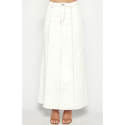 Maxi Denim Skirt with Panel Details (SDM136)